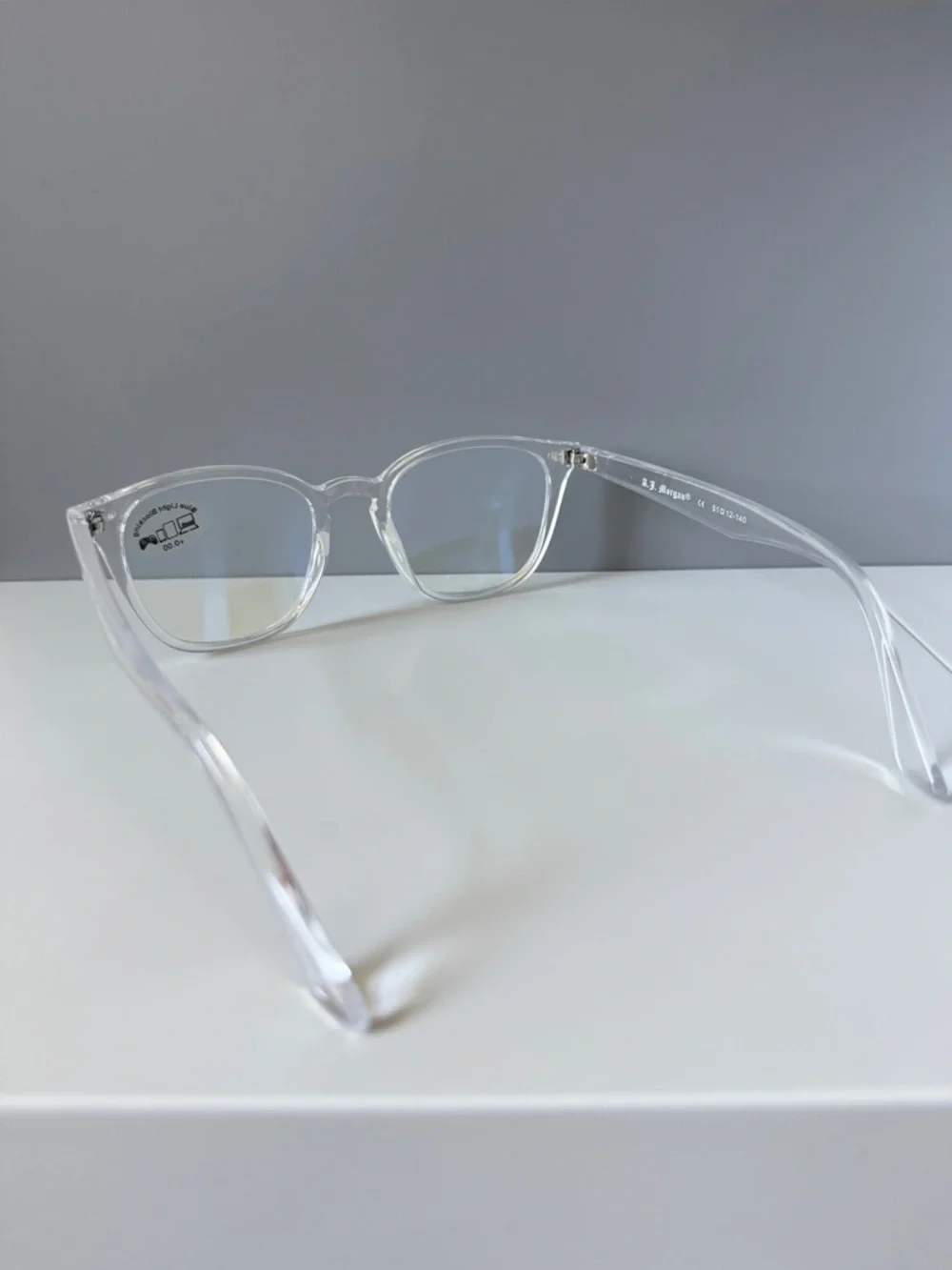 ASOS AJ Morgan clear transparent blue light blocking eye glasses